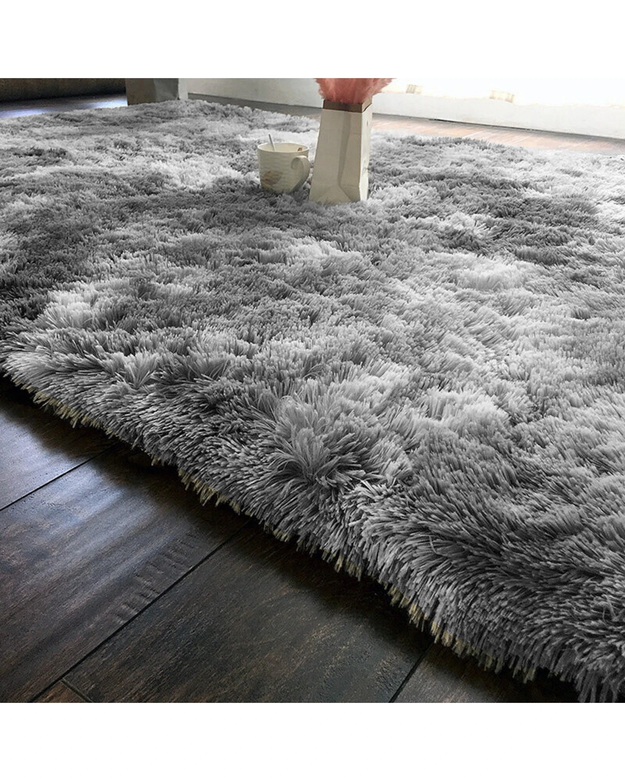 8 Advwin Non-slip Shaggy Rugs Floor Rug Living Room Bedroom Mat Large Carpet Dark Grey 200*230cm, 8 of 9