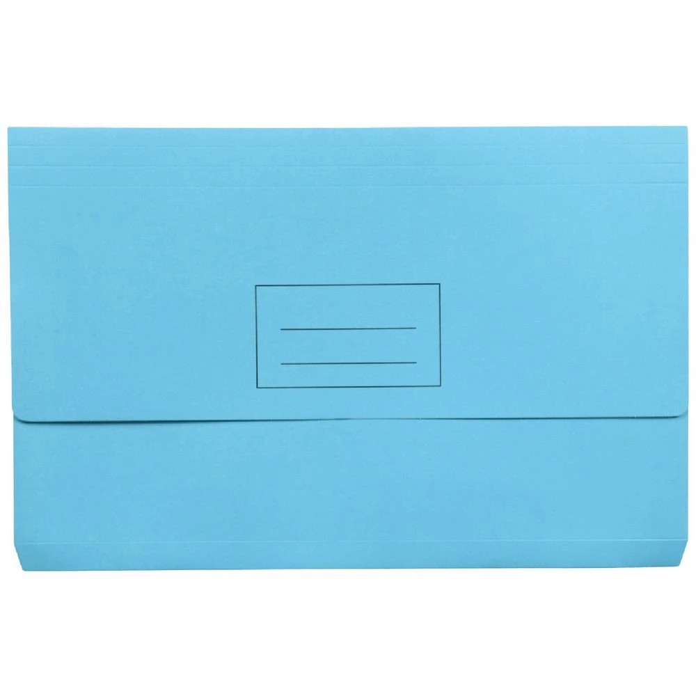 1 J.Burrows Foolscap Document Wallet 220gsm Aqua, 1 of 3