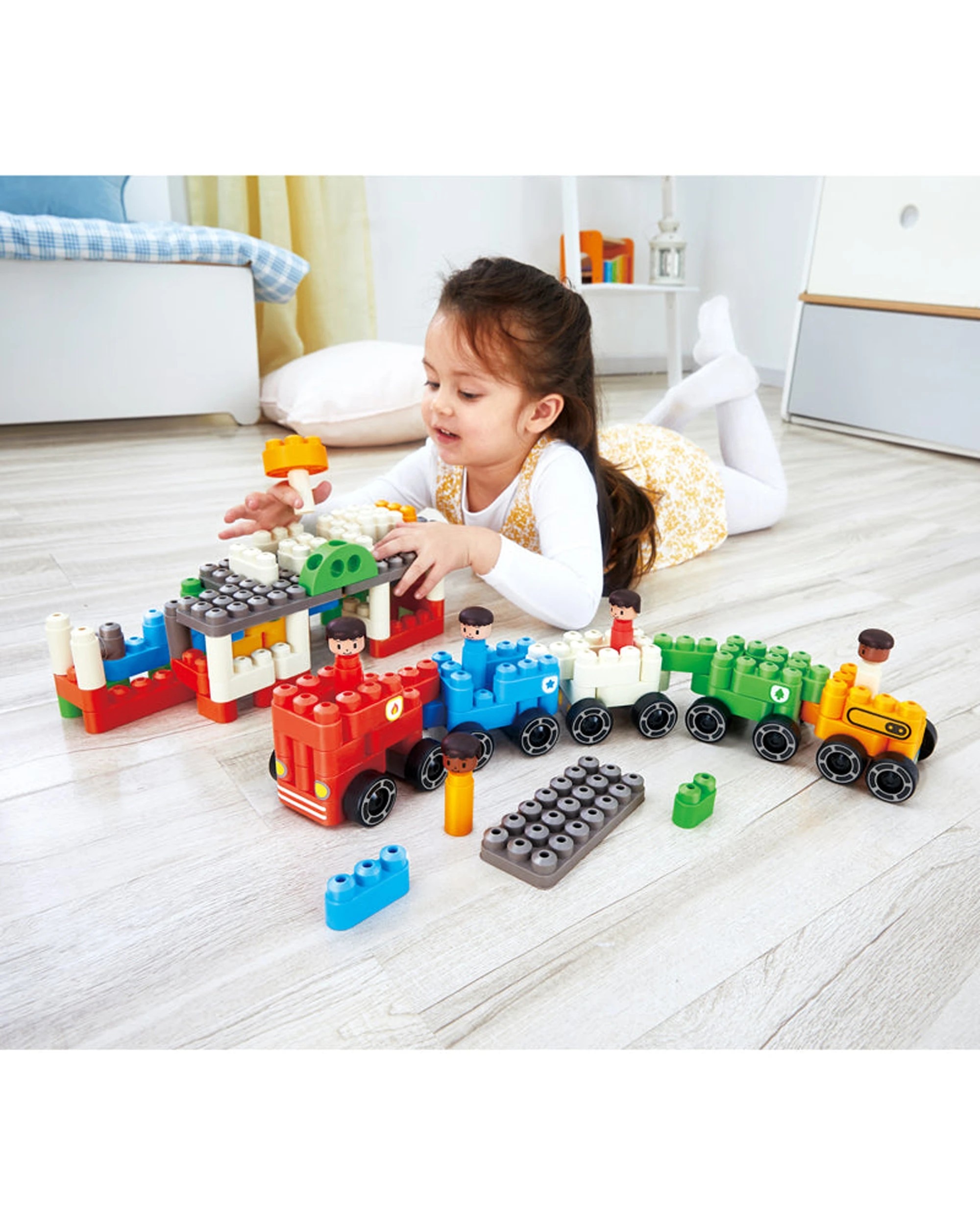 3 PolyM City Vehicles Building Blocks Kids Play Toy Set With Fire Truck Ambulance 130pc - Multi, 3 of 3