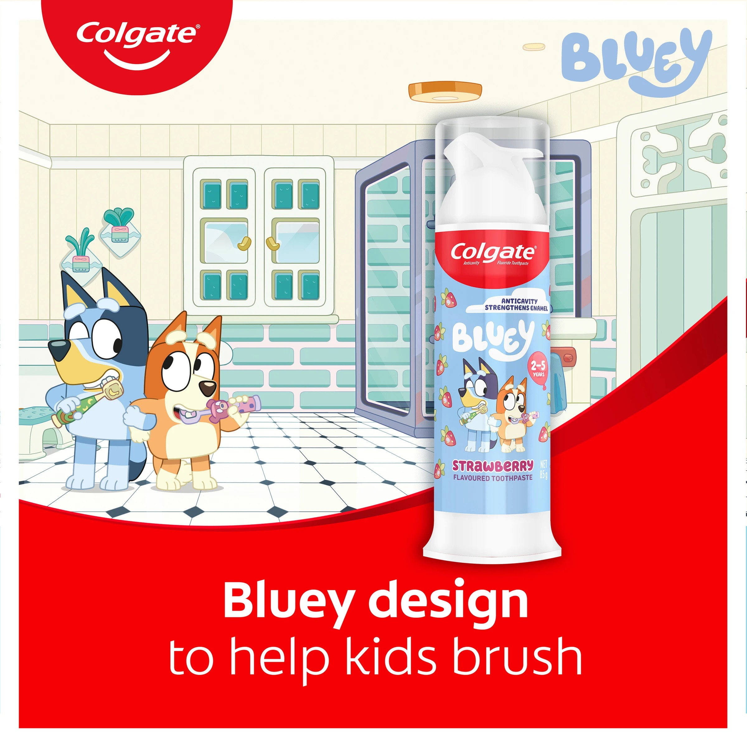 7 Colgate Kids Bluey Strawberry Pump Toothpaste 85g, 7 of 8