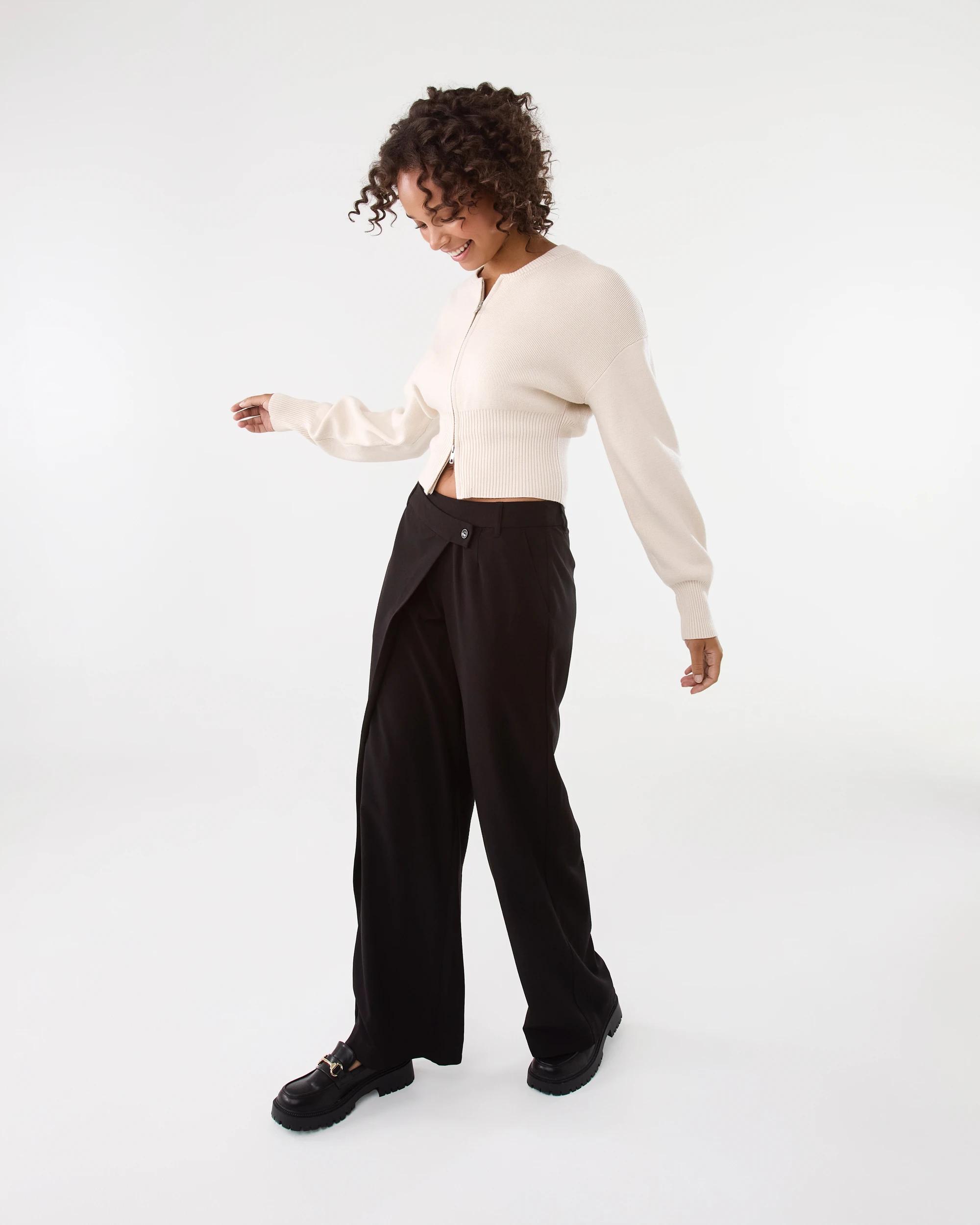 3 Zip Front Knit Cardigan Nat Beige, 3 of 8