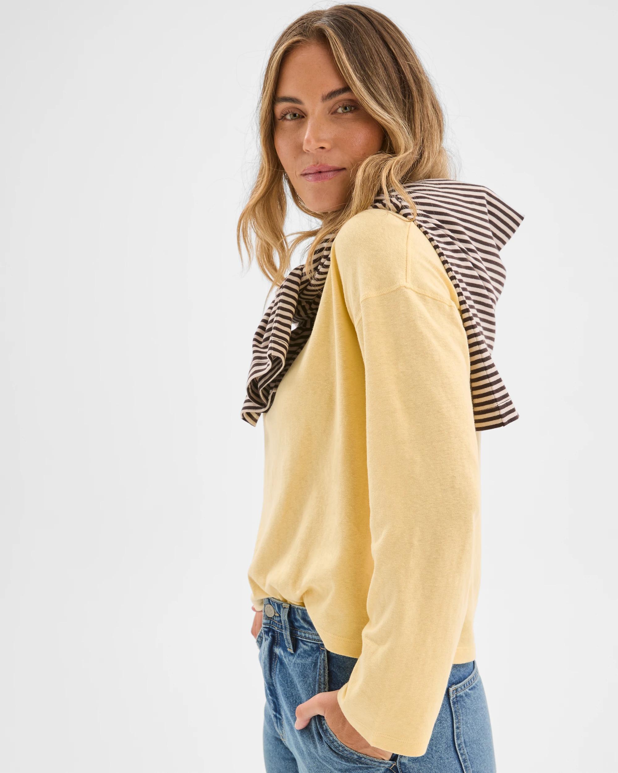 5 Target Woman Australian Cotton Long Sleeve Relaxed Slub T-Shirt BUTTER LEMON, 5 of 6