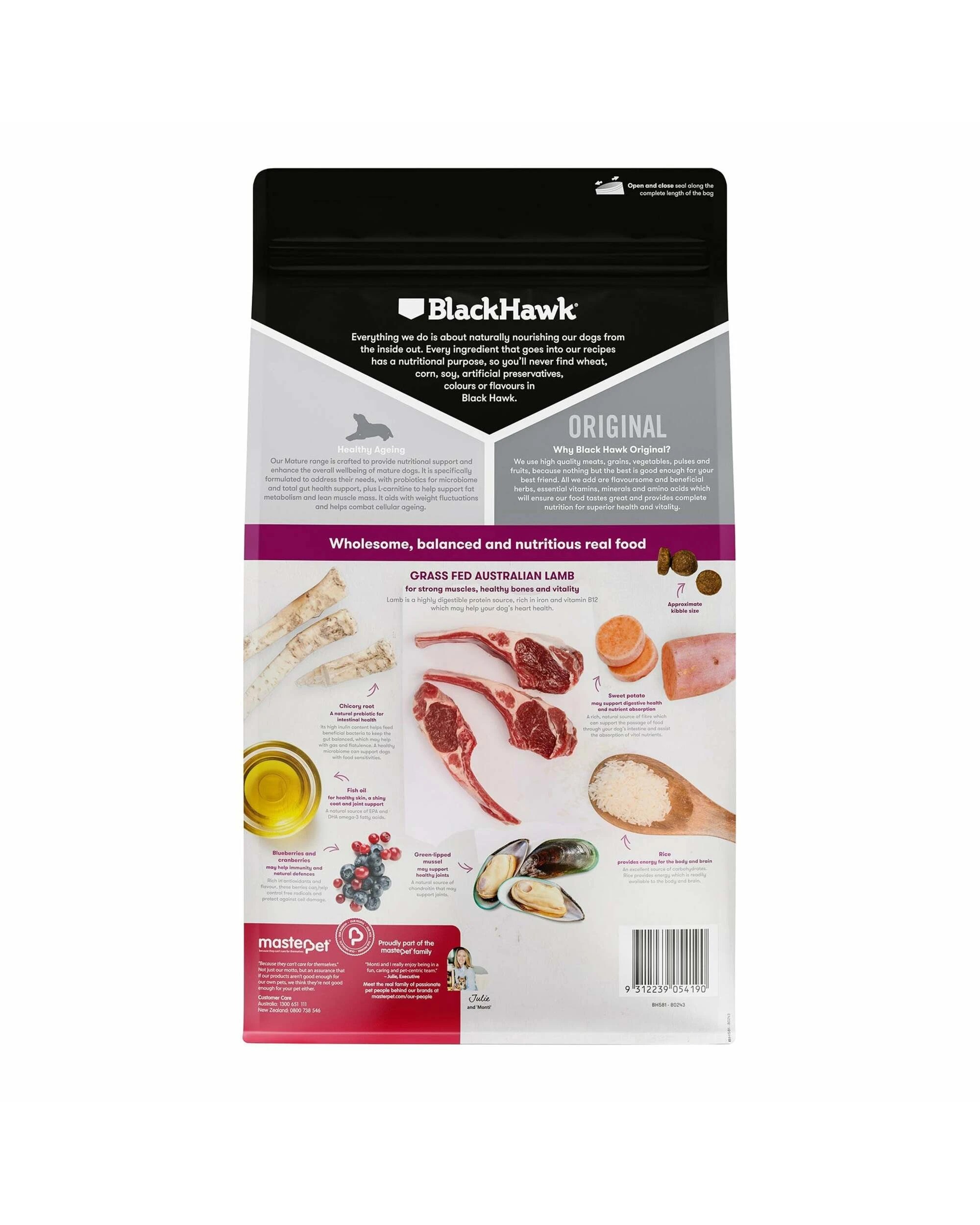 2 Black Hawk Mature Lamb & Rice Dog Food 3kg, 2 of 2