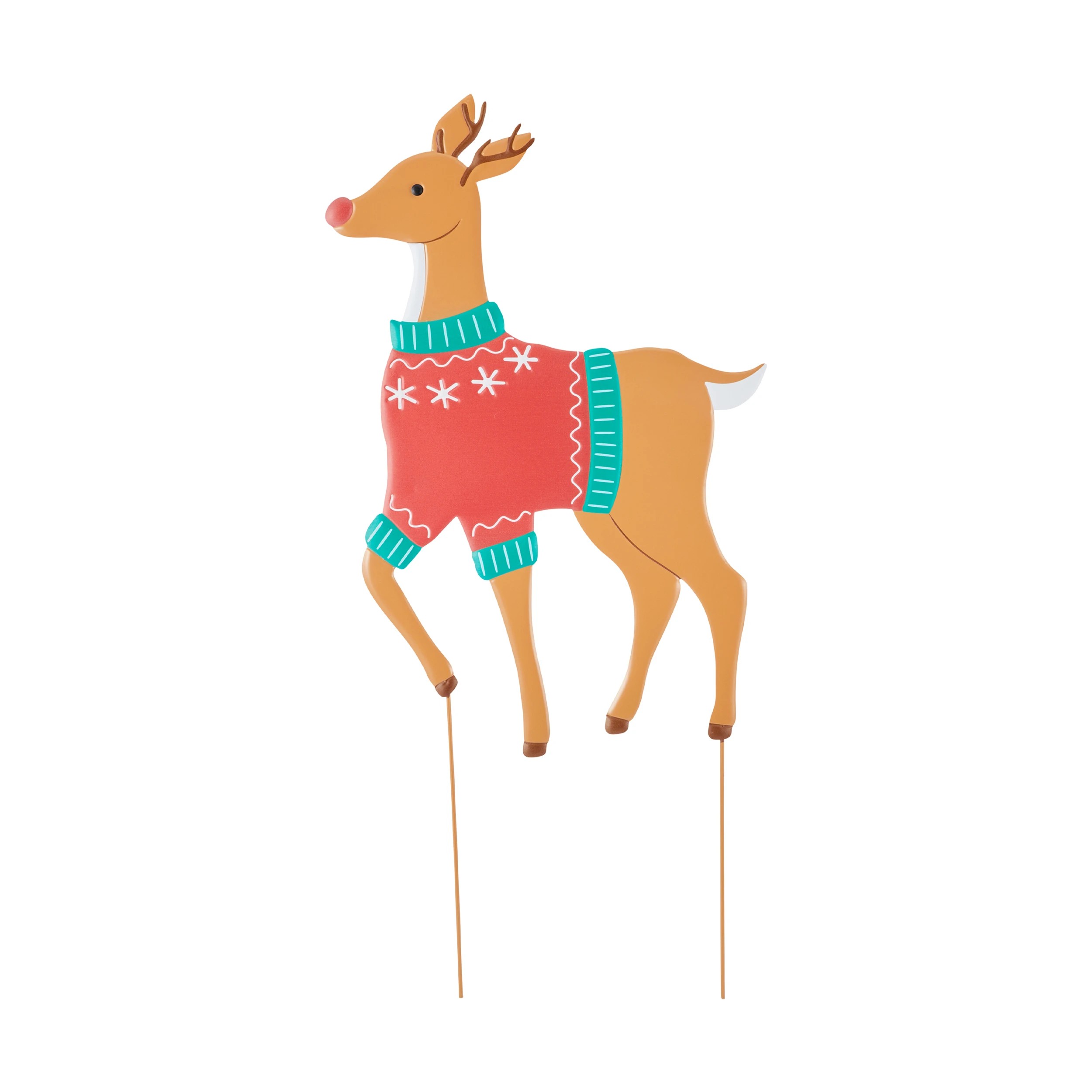 6 Large Christmas Reindeer Stake - Assorted, 6 of 6