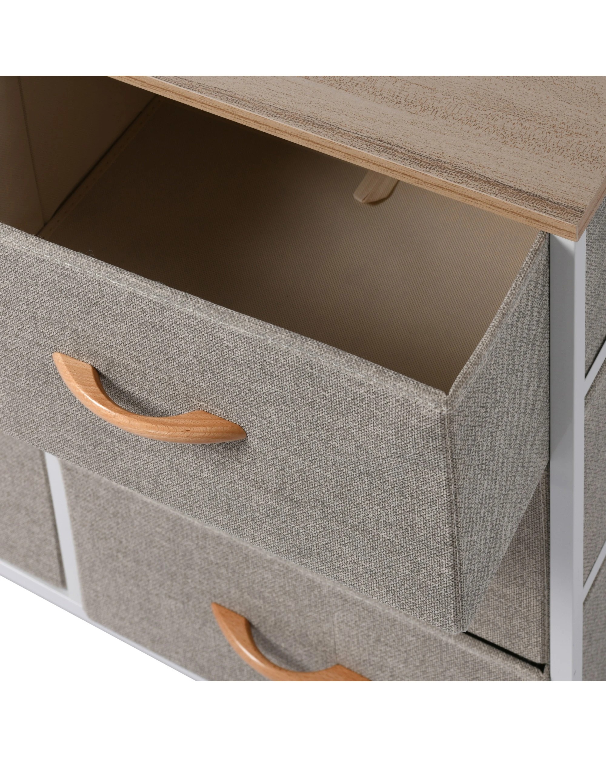 7 Sherwood Luna 6 Drawer Fabric Home Storage Dresser - Cream, 7 of 8