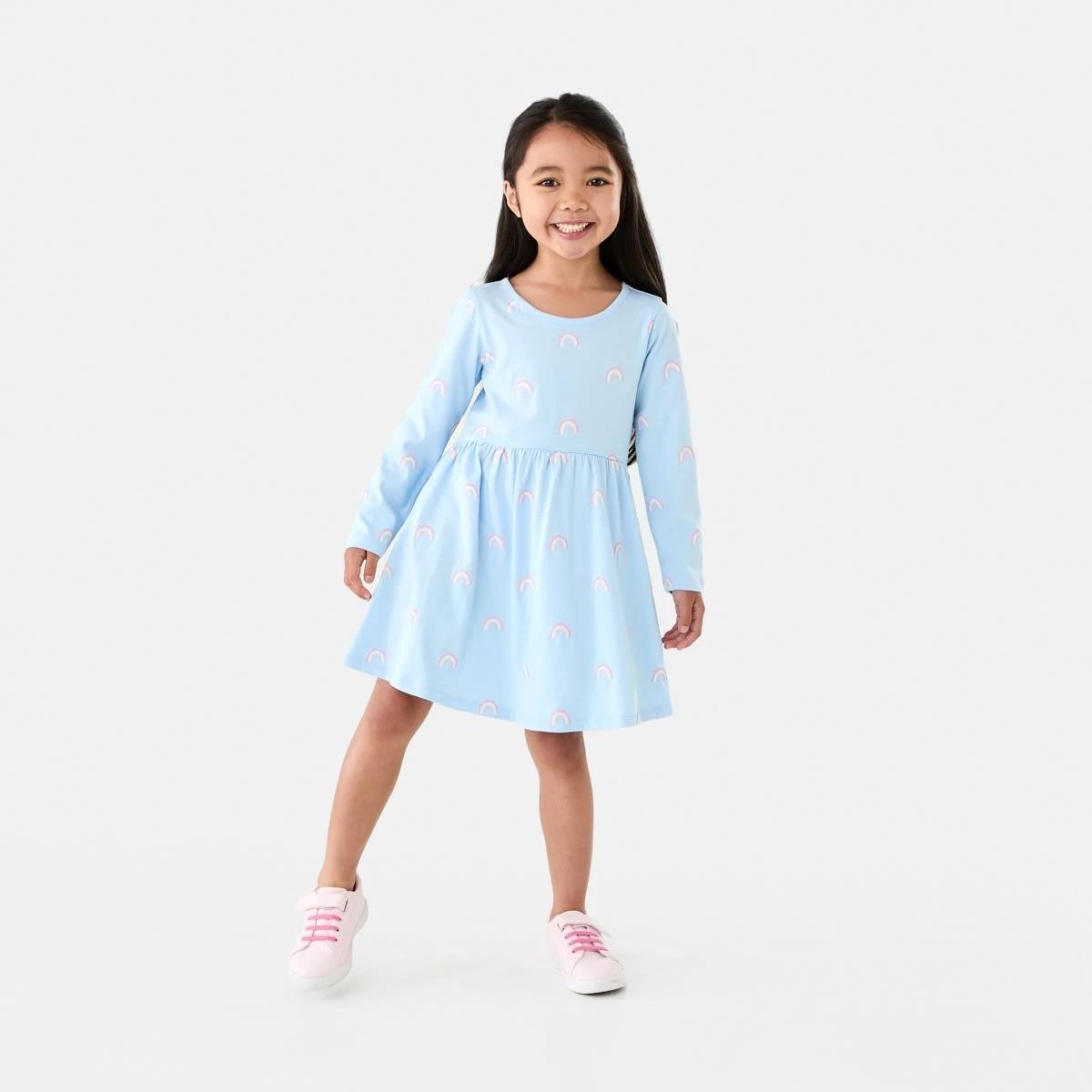 6 Long Sleeve Jersey Dress Rainbow, 6 of 9