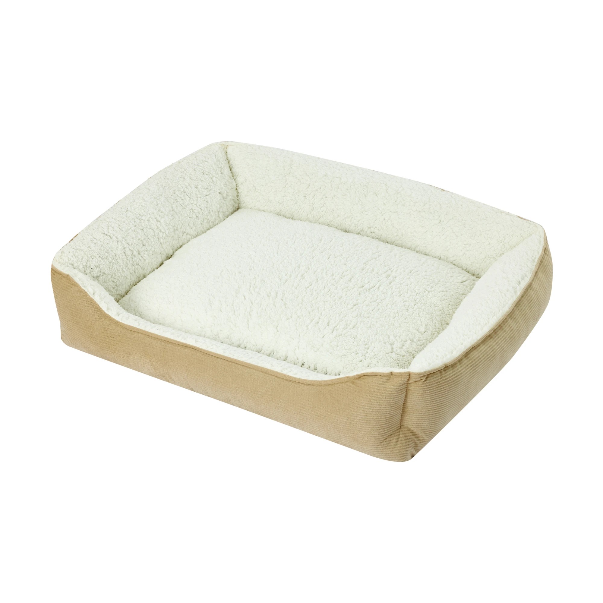 1 Pet Bed Lounge Corduroy - Large, Beige, 1 of 8