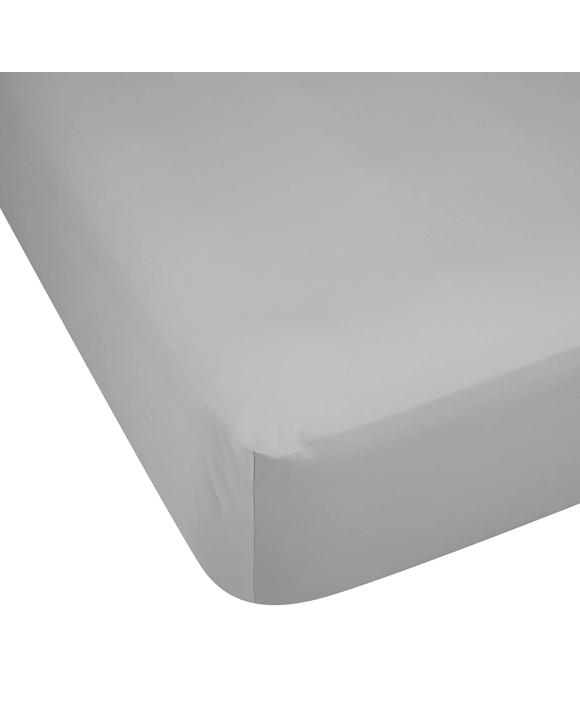 500 Thread Count Cotton Fitted Sheet - Queen Bed, Silver