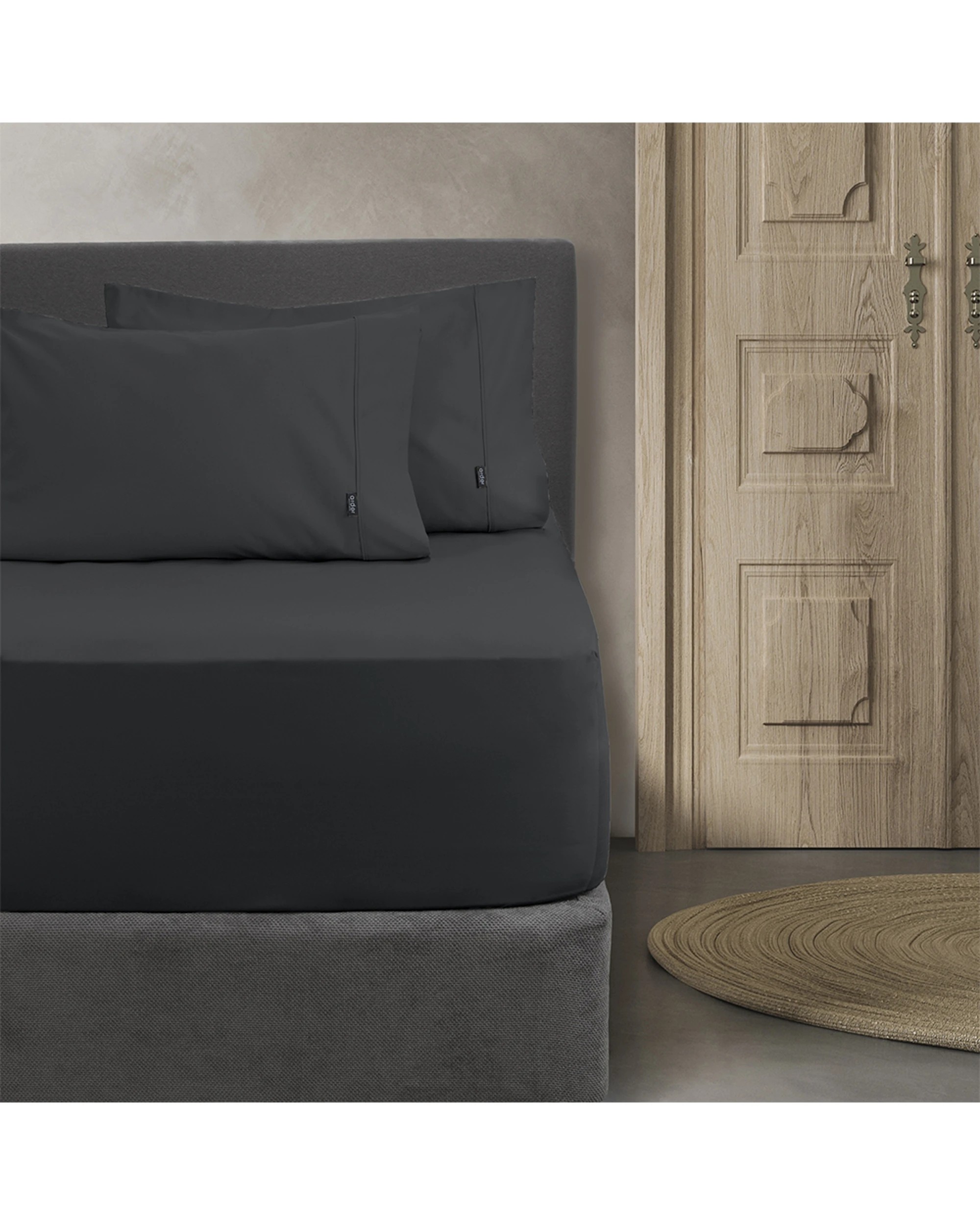 1 Ardor Combo 1000TC Cotton Rich Fitted Bed Bedding Sheet Set Slate - Single Bed - Grey, 1 of 3