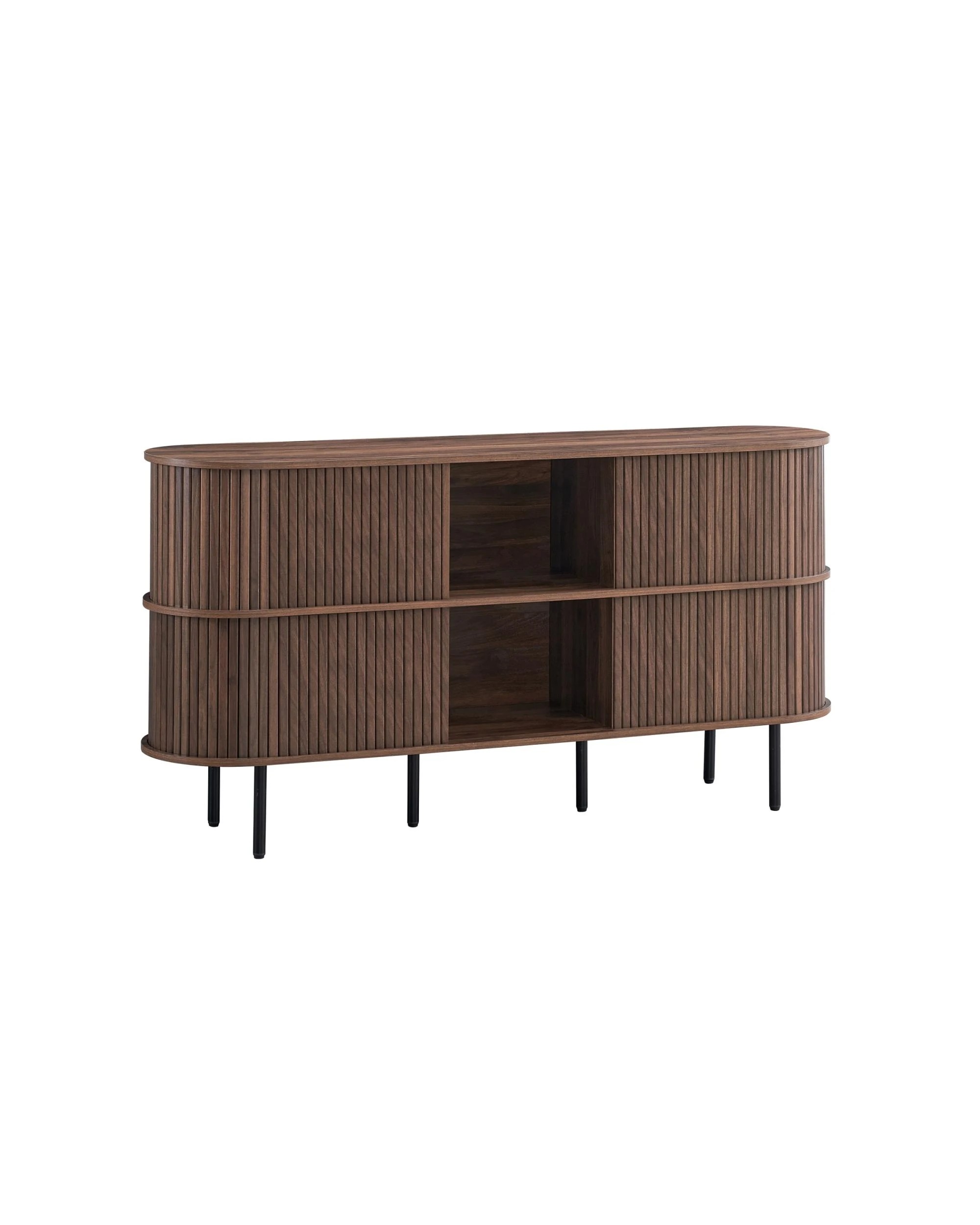 1 Kodu Buffet Storage Shelving Unit 4 Doors - Brown, 1 of 9