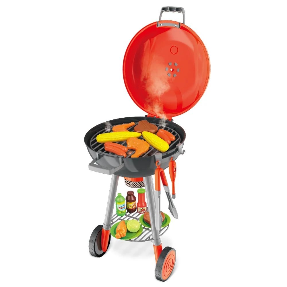 1 AUSWAY Kids Pretend BBQ Grill Barbeque Playset Toy Set, 1 of 6