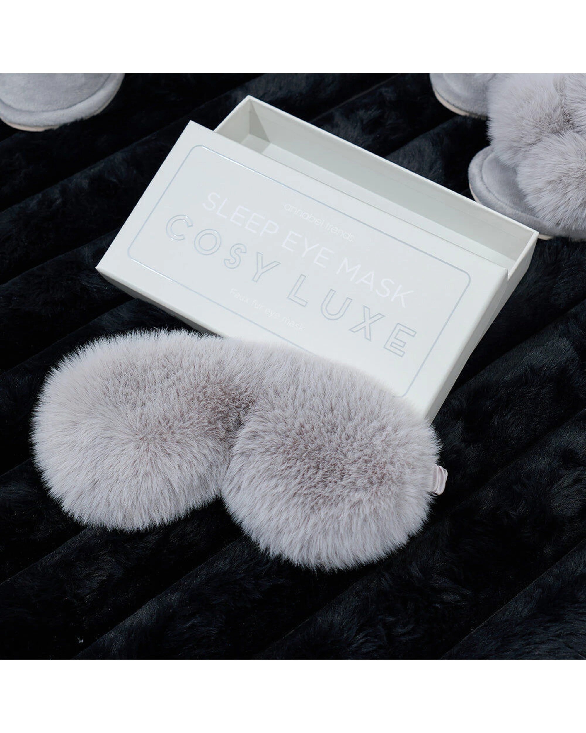 3 Annabel Trends Cosy Luxe Travel Sleeping Eye Mask Cover One Size - Grey, 3 of 3