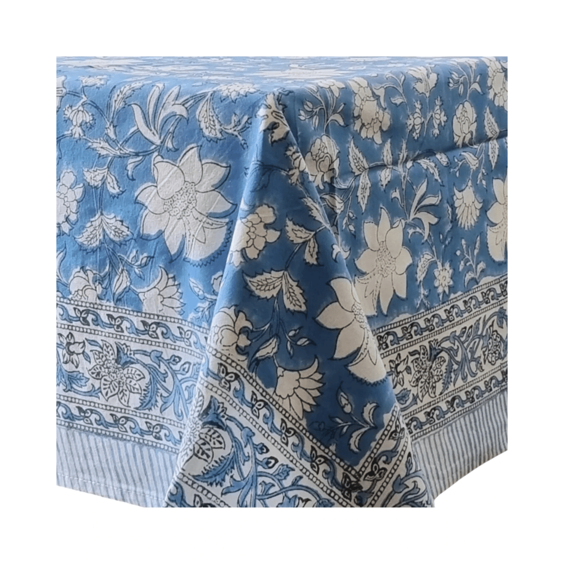 1 Kolka Rectangle Tablecloth Table Cover Flower Pattern Dining Table Cloth - Blue Bellflower, 1 of 4