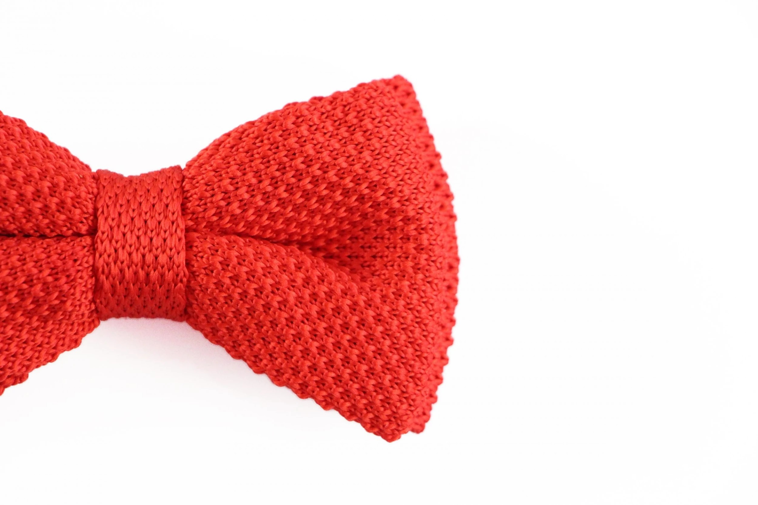 2 Zasel Mens Red Cross-Hatched Knitted Bow Tie - Red, 2 of 4