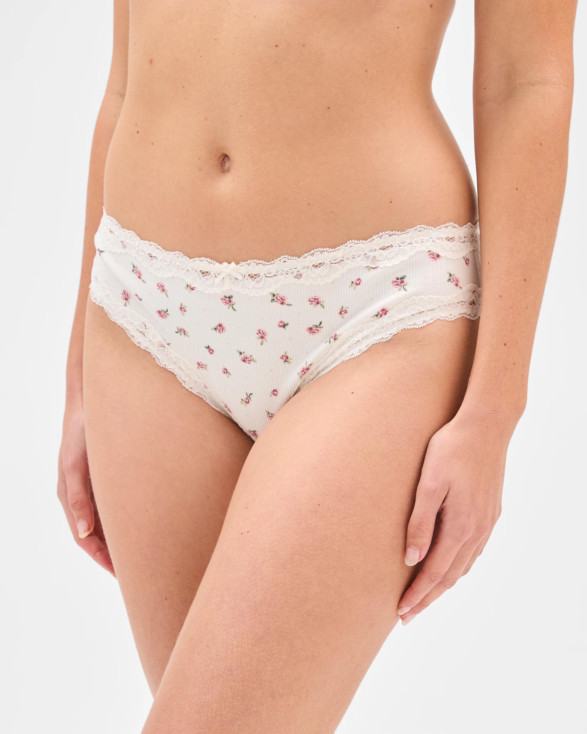 3 Target Woman Australian Cotton Blend & Lace 3 Pack Bikini Briefs ROSE DITSY FLORAL PRINT/FOXGLOVE/HAWTHORN ROSE, 3 of 4