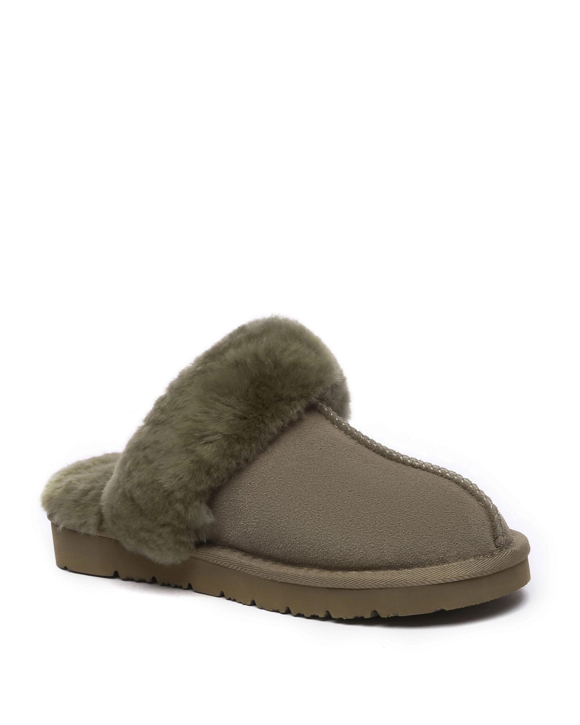 2 Everau Unisex Muffin Slipper Suede CARIBOU, 2 of 5