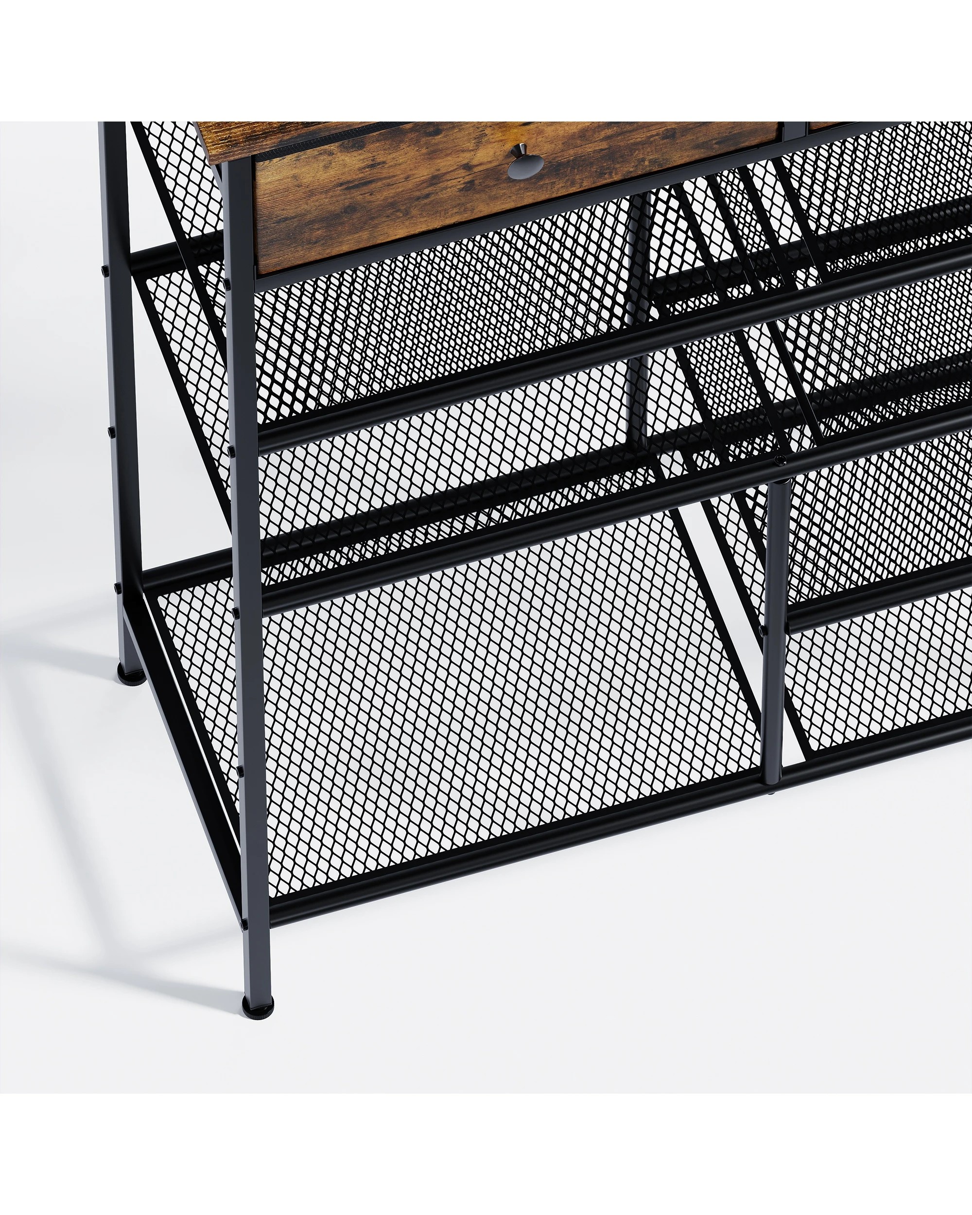 8 Advwin Shoe Rack Shoe Storage Organizer w/ 2 Drawers and Open Mesh Shelves Freestanding Shoe Shelves, 8 of 10