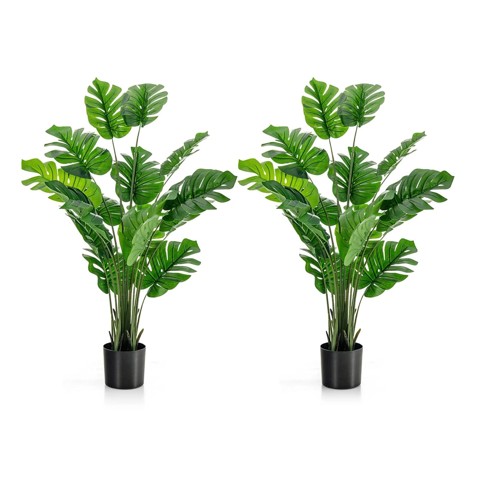 1 Costway 2x 1.5M Artificial Trees Monstera Deliciosa Plants Indoor Outdoor Decoration, 1 of 1