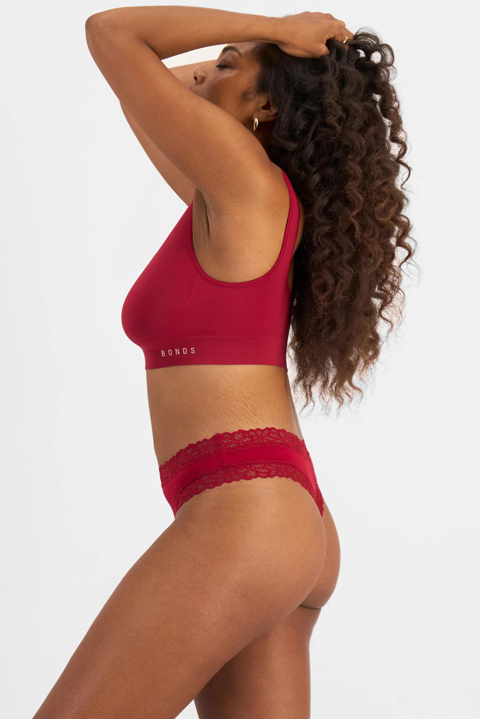 3 Bonds Bamboo Lacetail G-String Briefs CHERRY WINE, 3 of 7
