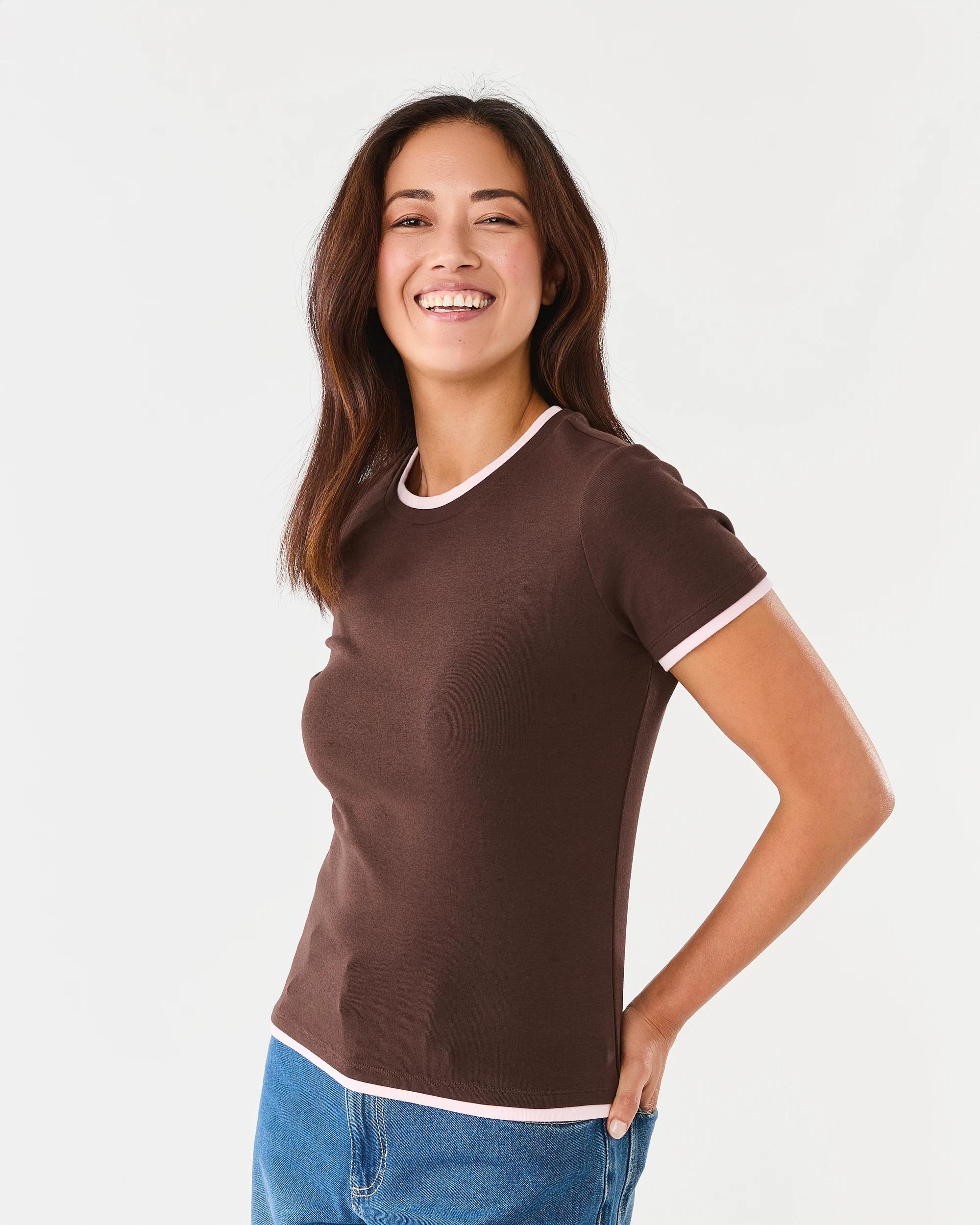 2 Short Sleeve Double Layer T-shirt Melt Brown, 2 of 6