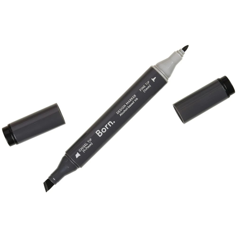 3 Born Dual-Tip Artist Marker Black 120, 3 of 4