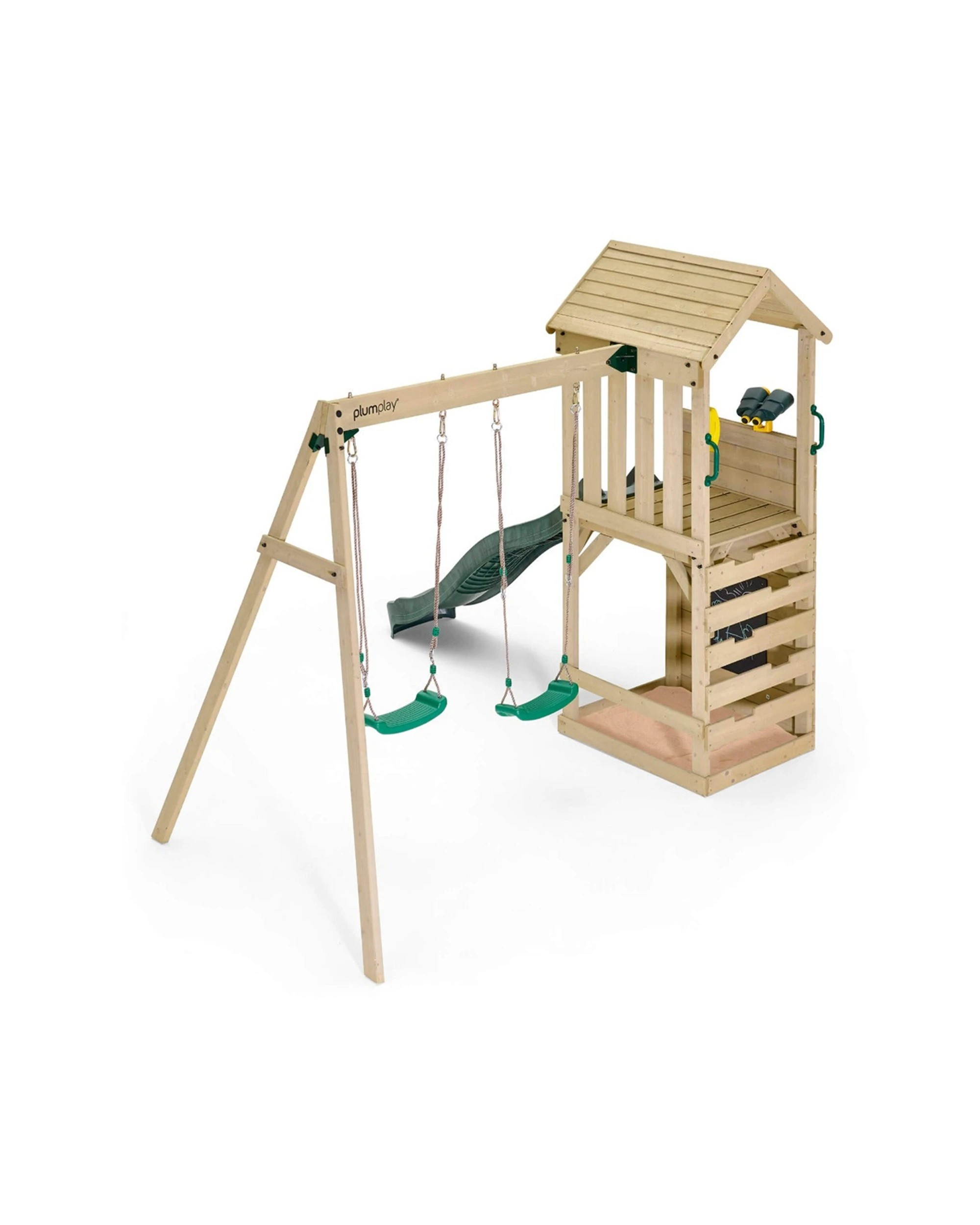 3 Plum Play Kids/Children Outdoor Lookout Tower Centre Swings & Monkey Bars Outdoor Playset - Green, 3 of 8