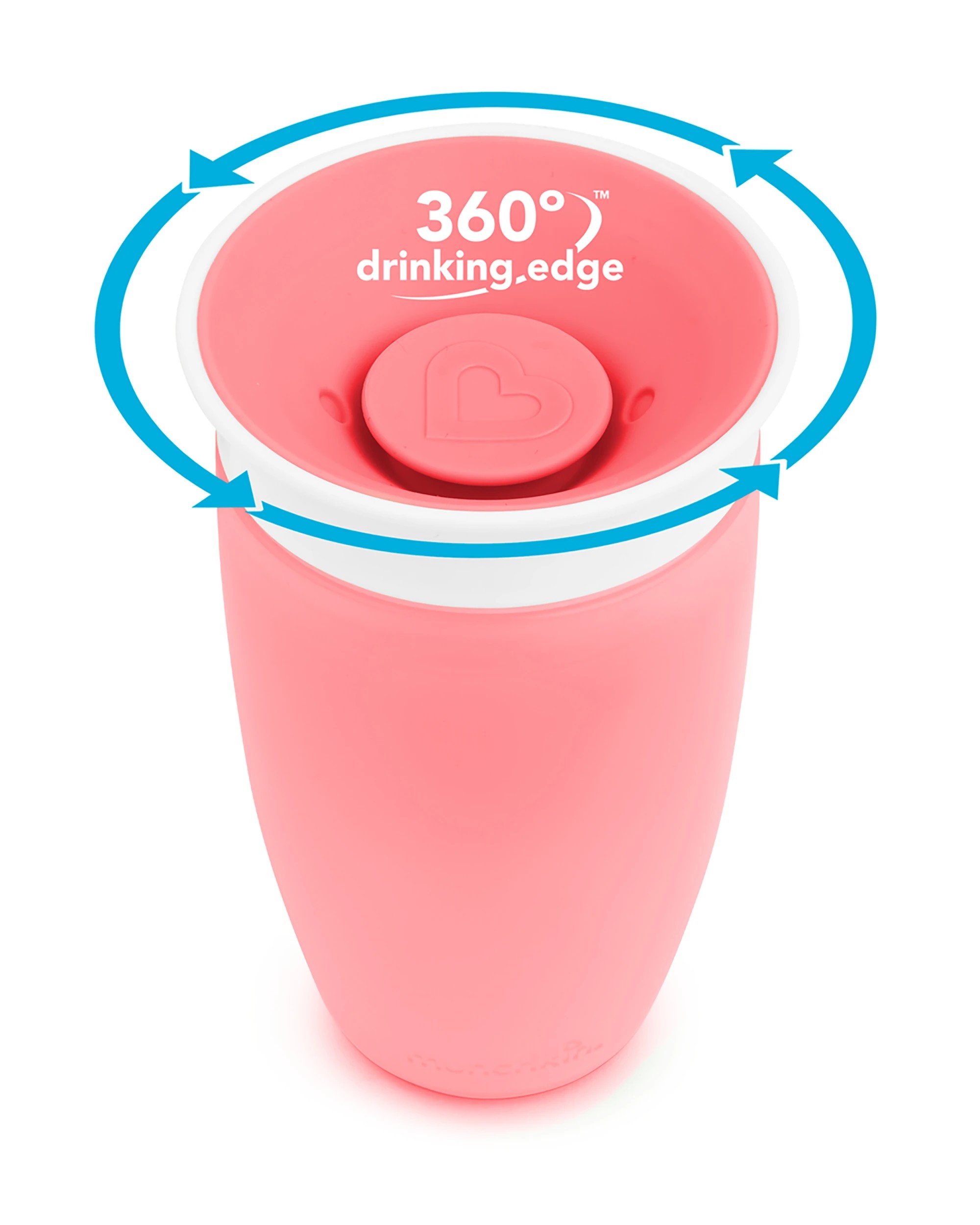 4 Munchkin Miracle 360 Cup Anti Spill Sippy Cup 295ml Dishwasher Safe 12 Months - Pink, 4 of 5