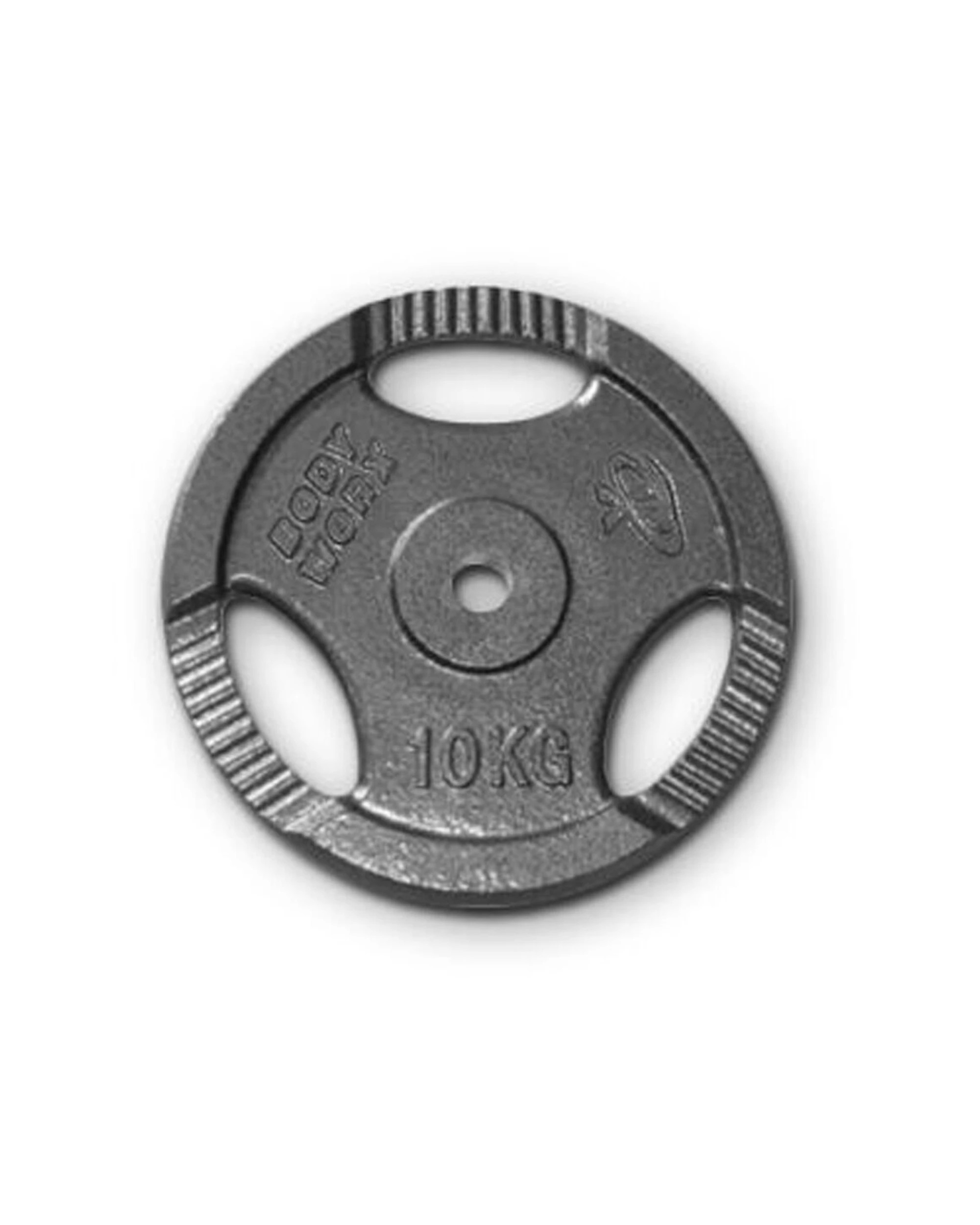 2 BODYWORX Ezy Grip Standard Disc Weight Plate 10kg 2 Pack Cast Iron 30mm - Black, 2 of 2