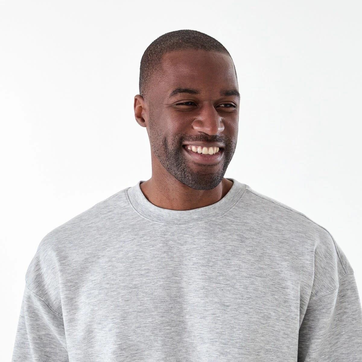 4 Active Mens Relaxed Scuba Crew Neck Sweatshirt GREY MARLE CORE, 4 of 6