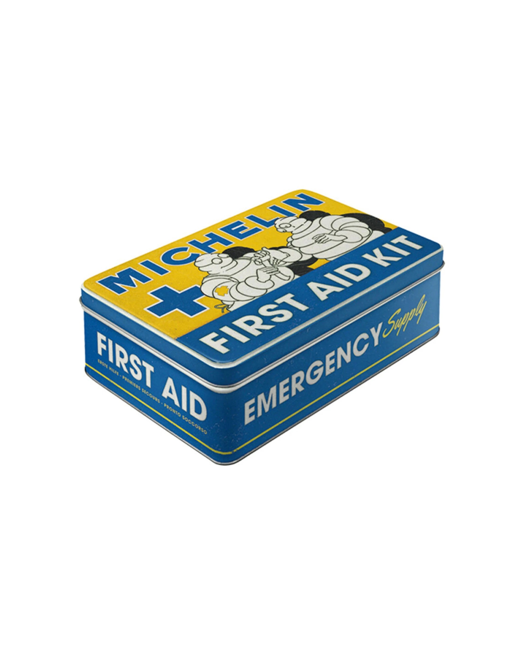 1 Nostalgic Art Flat Tin Storage Box Embossed Design 2.5L Capacity - Michelin First Aid Kit - Multi, 1 of 1