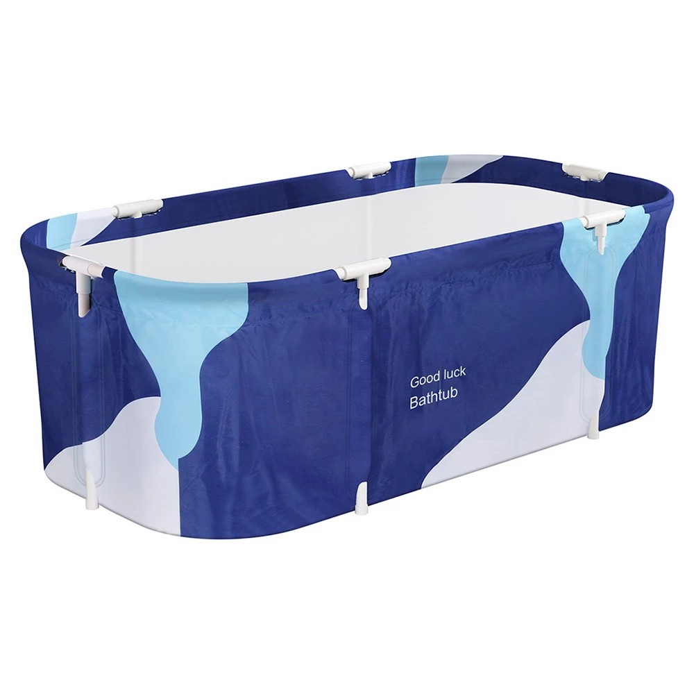 1 Weisshorn Foldable Bathtub PVC Spa Bucket Inflatable Cushion 134x65cm - Blue, 1 of 4