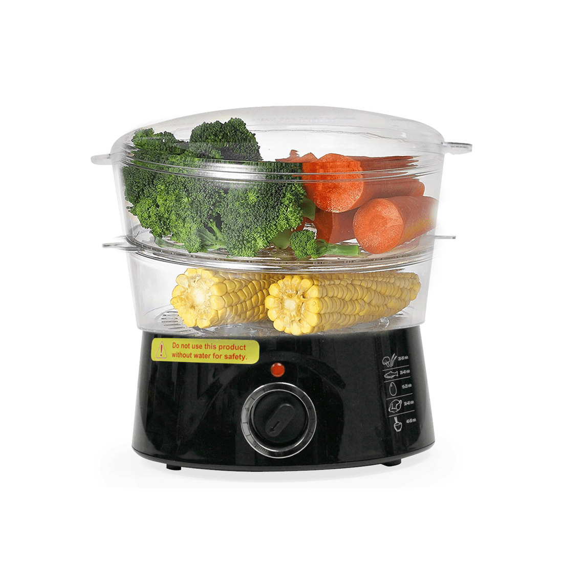 2 TODO 5L Steam Cooker Steamer 2 Tray 400W Power Dial Timer Healthy Stackable - Black, 2 of 4