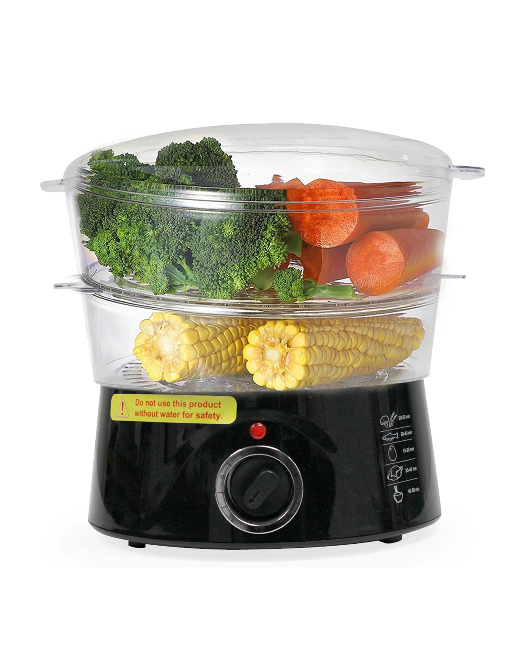 2 TODO 5L Steam Cooker Steamer 2 Tray 400W Power Dial Timer Healthy Stackable - Black, 2 of 4