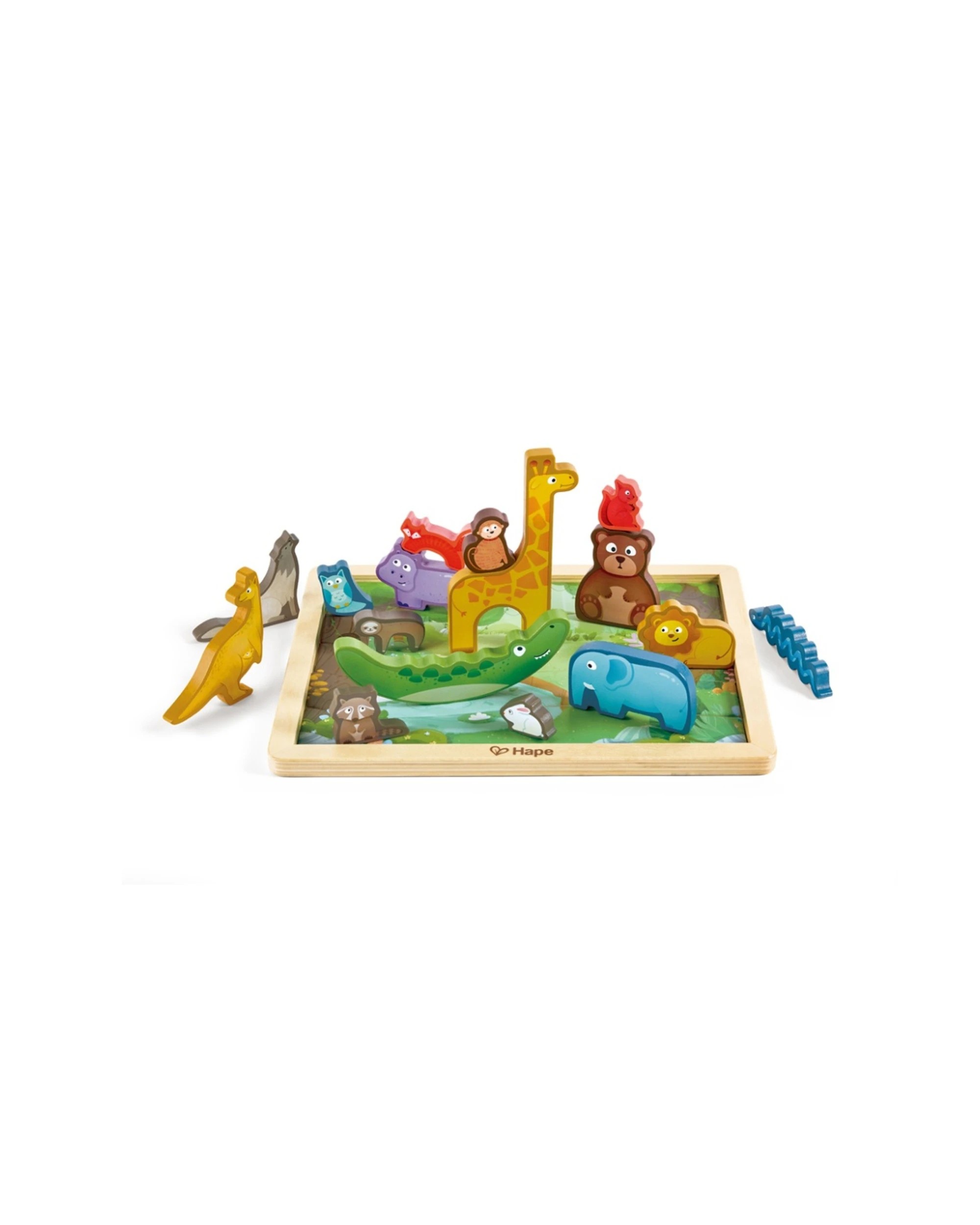 1 Hape Animal Kingdom Puzzle -Functional Wooden Activity Kids - Multi, 1 of 4