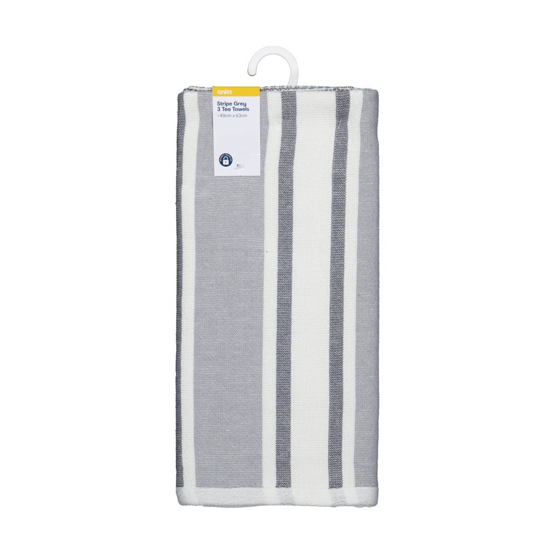 6 3 Pack Grey Stripe Tea Towels, 6 of 7
