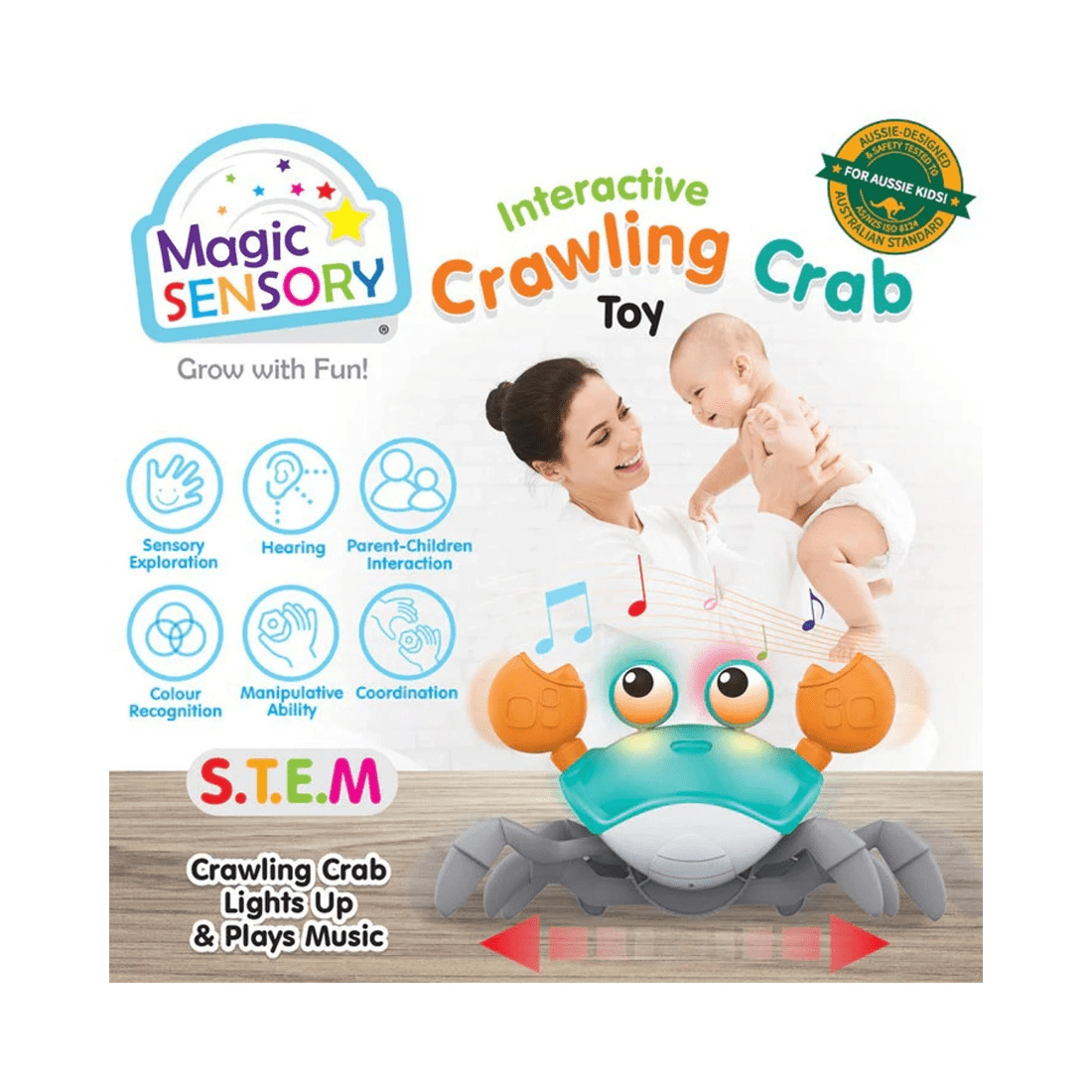 5 Magic Sensory Interactive Crawling Crab Toy - Blue, 5 of 6
