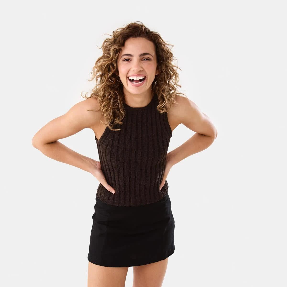 10 Linen Blend Mini Skort BLACK, 10 of 10