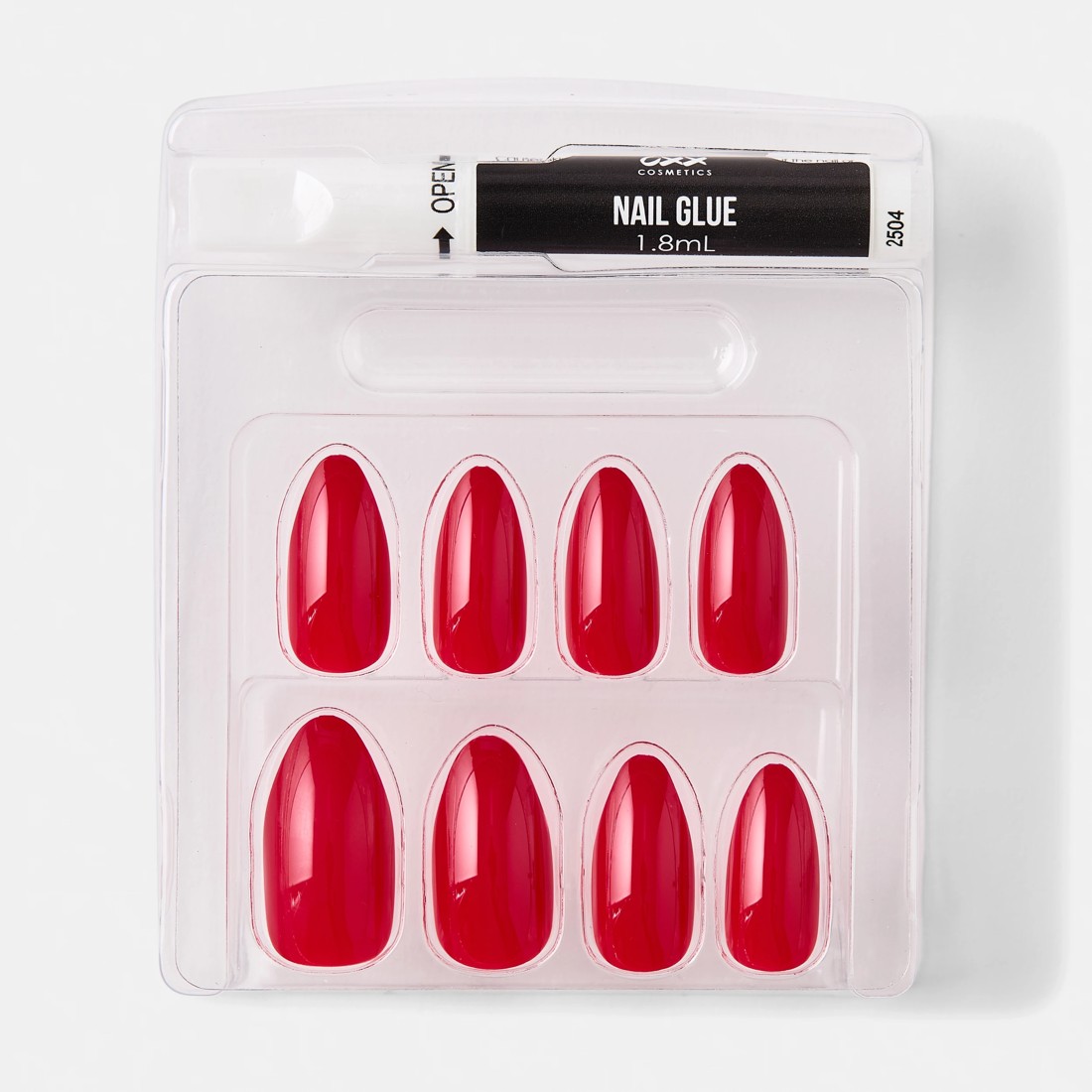 3 OXX Cosmetics 24 Pack Artificial Nails with Adhesive - Stiletto Shape, Red, 3 of 5