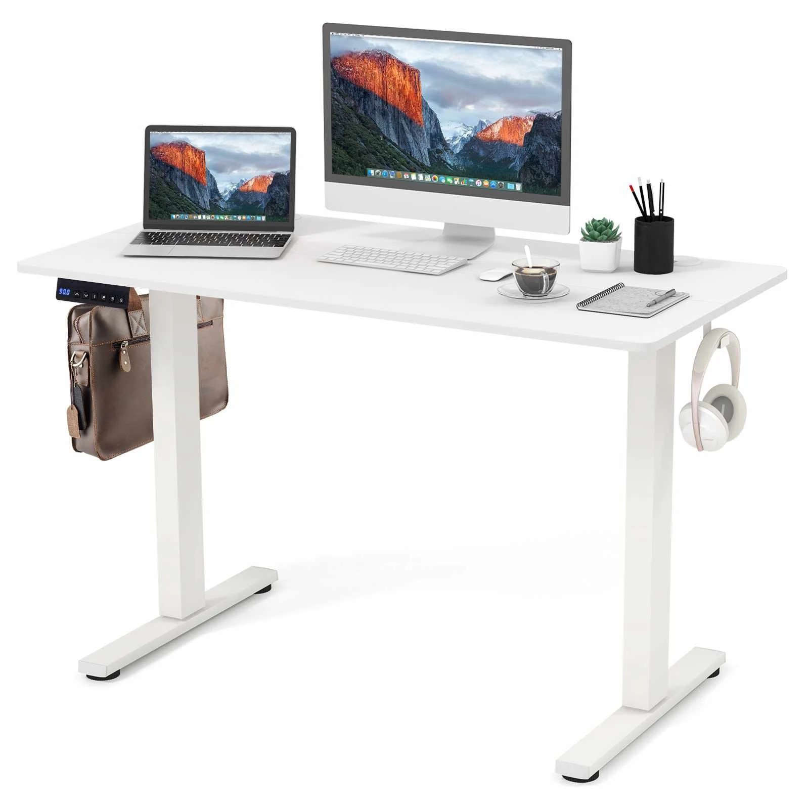 3 Costway 120cm Electric Standing Desk 3 Height Memory Computer Desk - White, 3 of 3