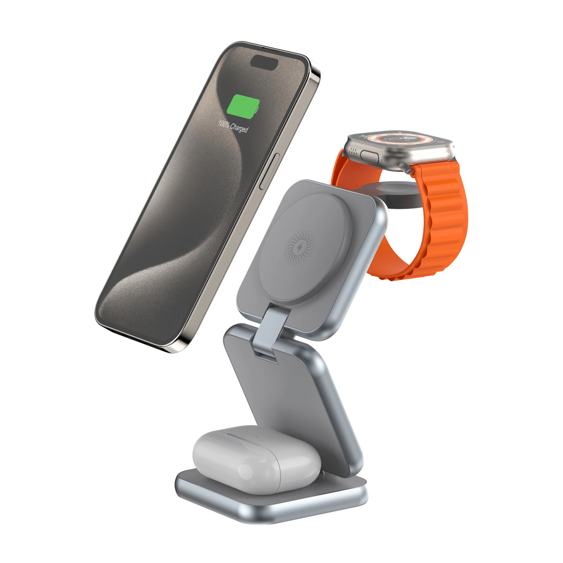 3 TODO 3 in 1 Wireless Phone Charger 15W Fast Charge Earphone Watch Magnetic Charge Stand, 3 of 4