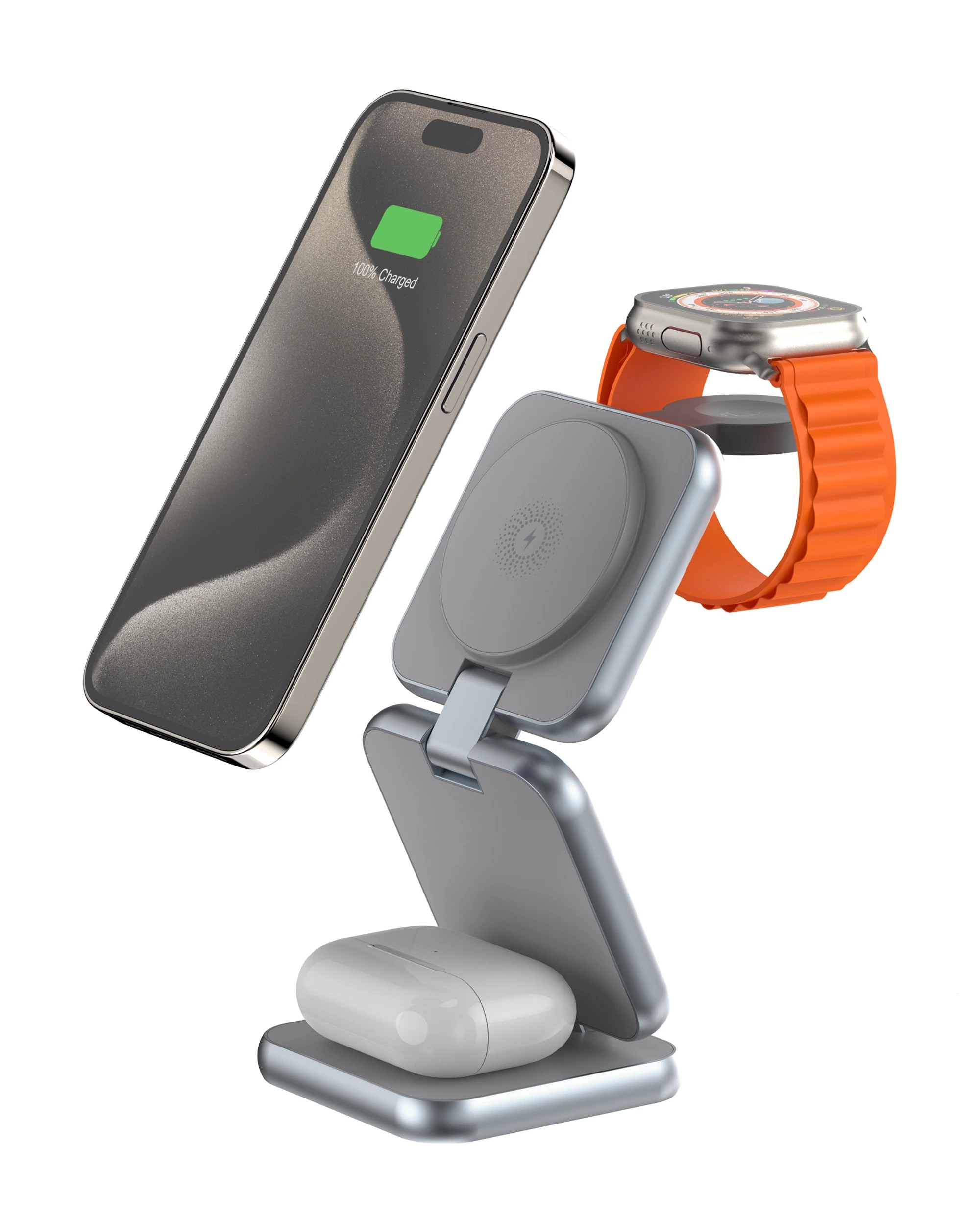 3 TODO 3 in 1 Wireless Phone Charger 15W Fast Charge Earphone Watch Magnetic Charge Stand, 3 of 4