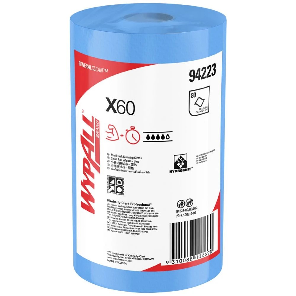 2 WyPall X60 Small Roll Wipes 80 Sheet 6 Pack, 2 of 5