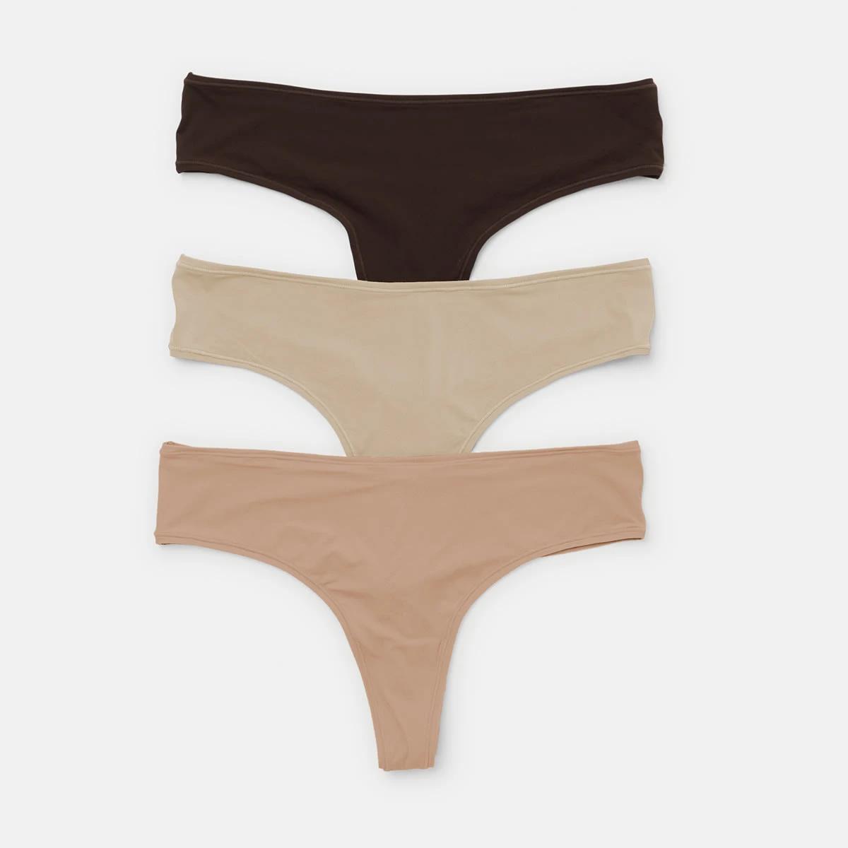 1 3 Pack Super Soft G-String Briefs SOFT CLAY, LIGHT FAWN, CHOCOLATE FUDGE, 1 of 8