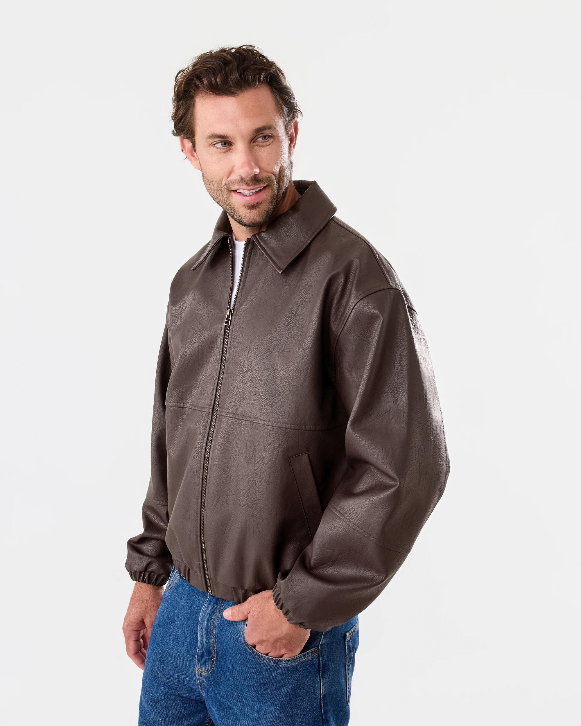 3 PU Bomber Jacket Chocolate, 3 of 8