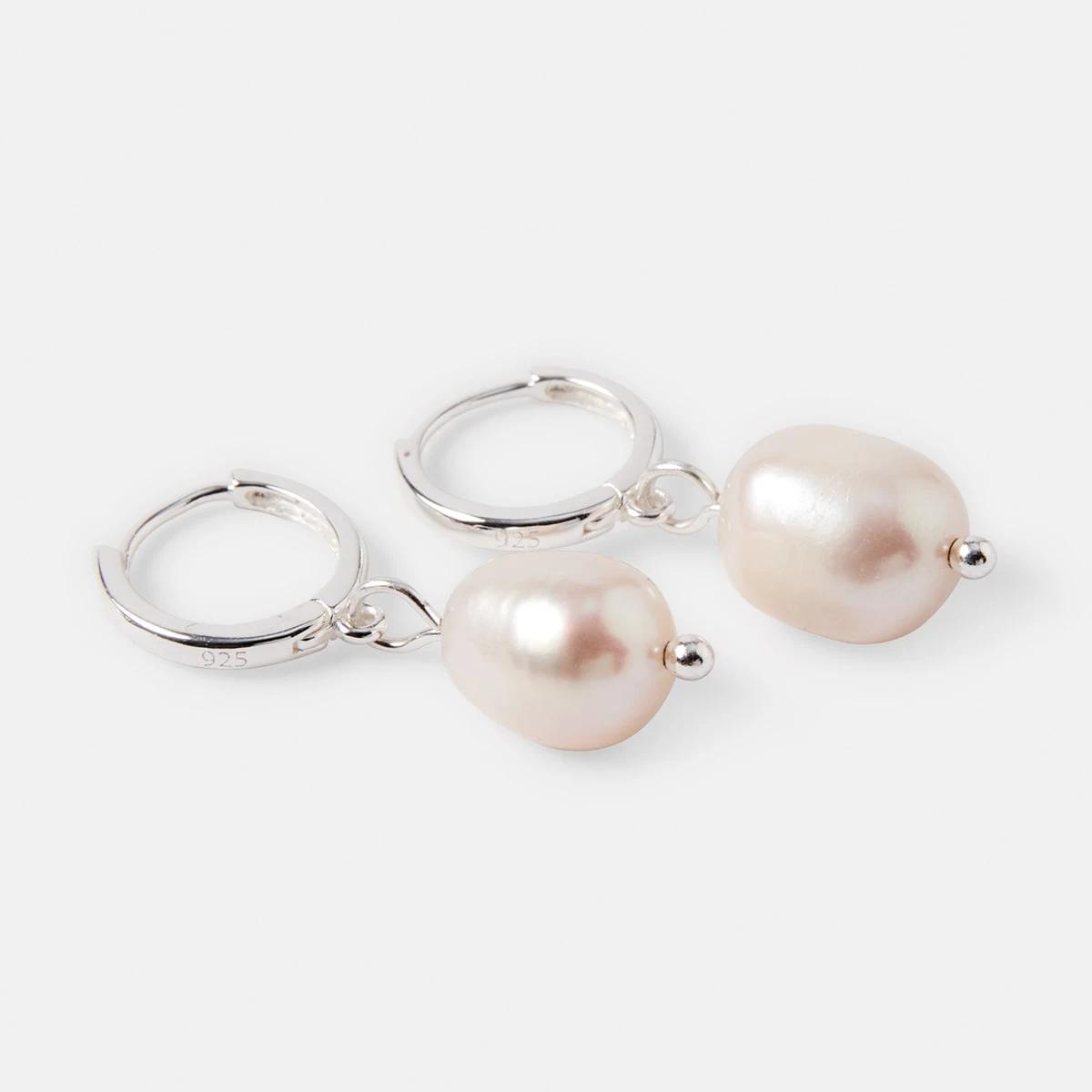 4 Sterling Silver Pearl Drop Earrings Silver, 4 of 5