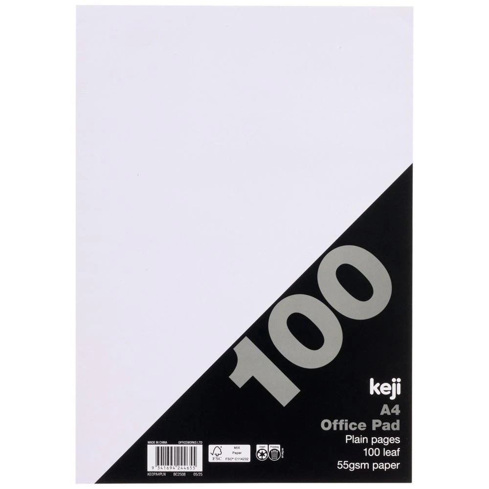 1 Keji A4 Office Pad Plain 100 Leaf, 1 of 2