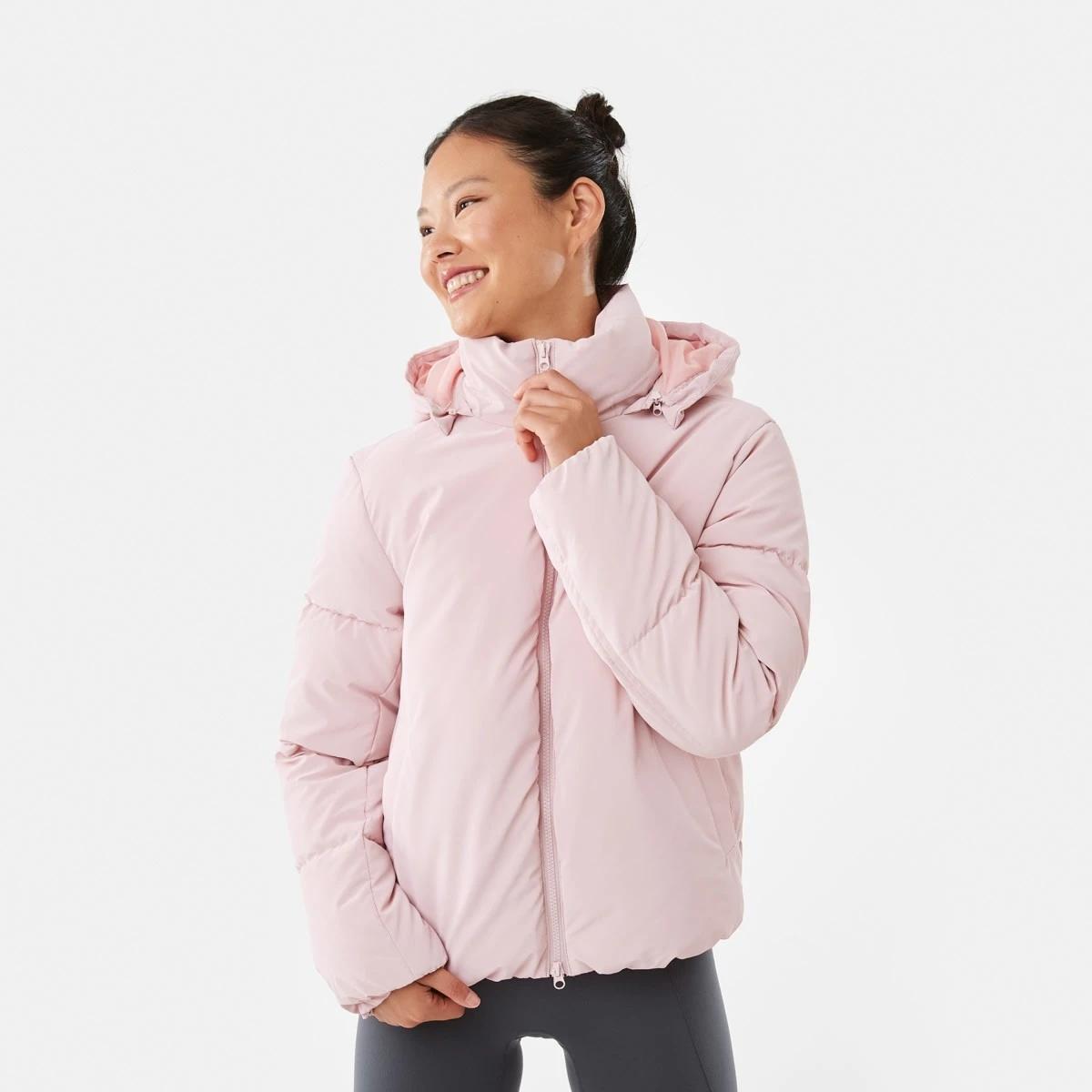 2 Active Womens Mid Length Puffer Jacket Qurtz Pink, 2 of 8