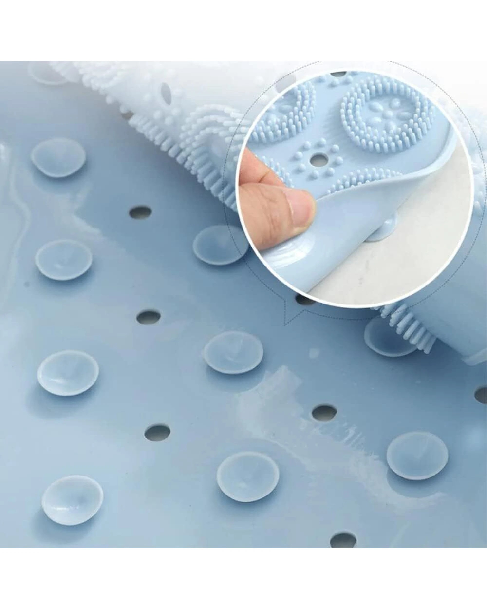 3 BR Home Round Non-Slip Shower Mat with Quick Drain and Massage Features, 3 of 8