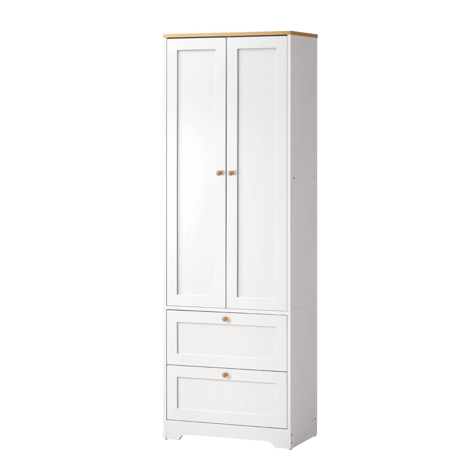 1 Oikiture Buffet Sideboard Storage Cabinet Kitchen Cupboard Wardrobe
 - White, 1 of 9
