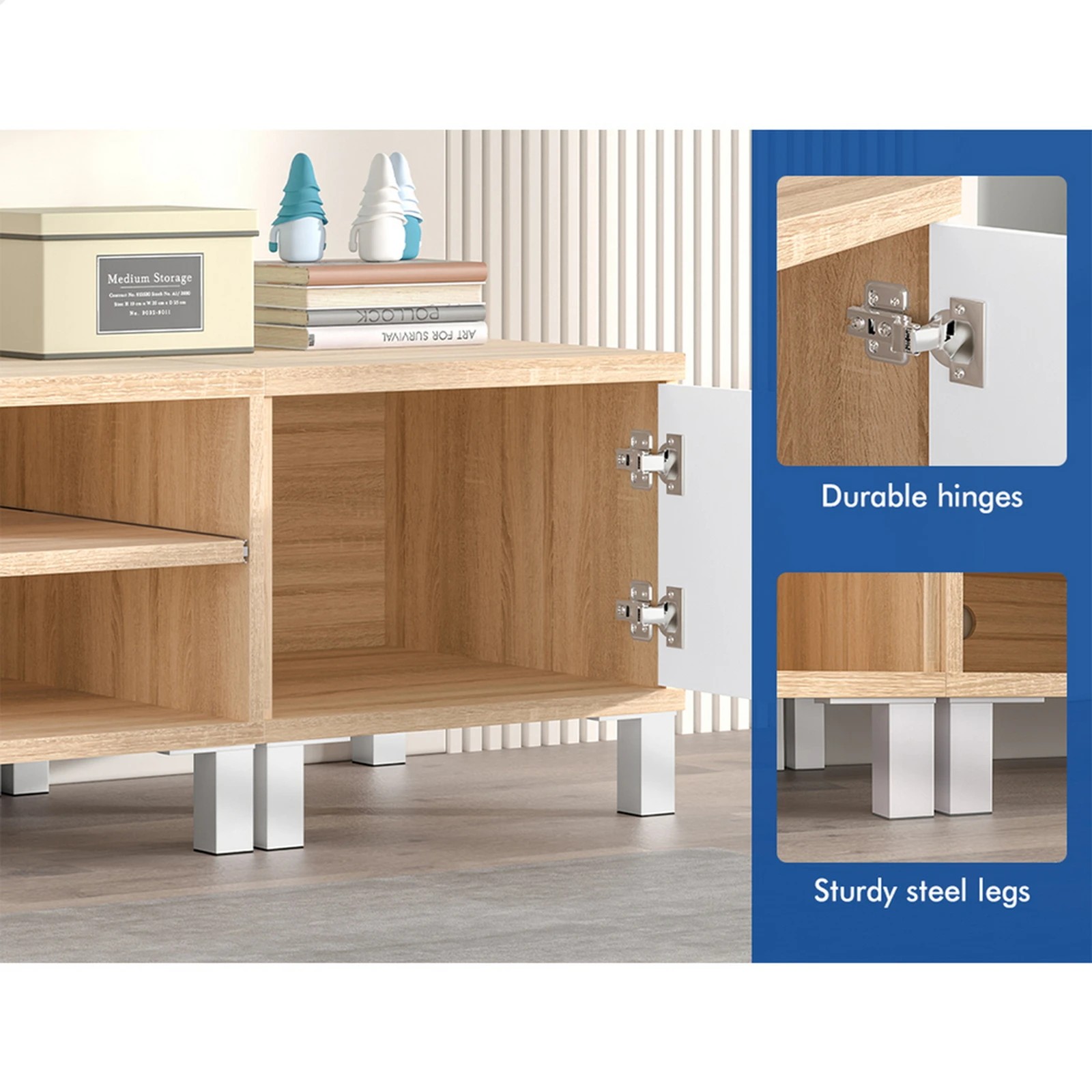 5 Alfordson Entertainment Unit TV Cabinet Stand Storage Drawer 190cm - Wood, 5 of 10